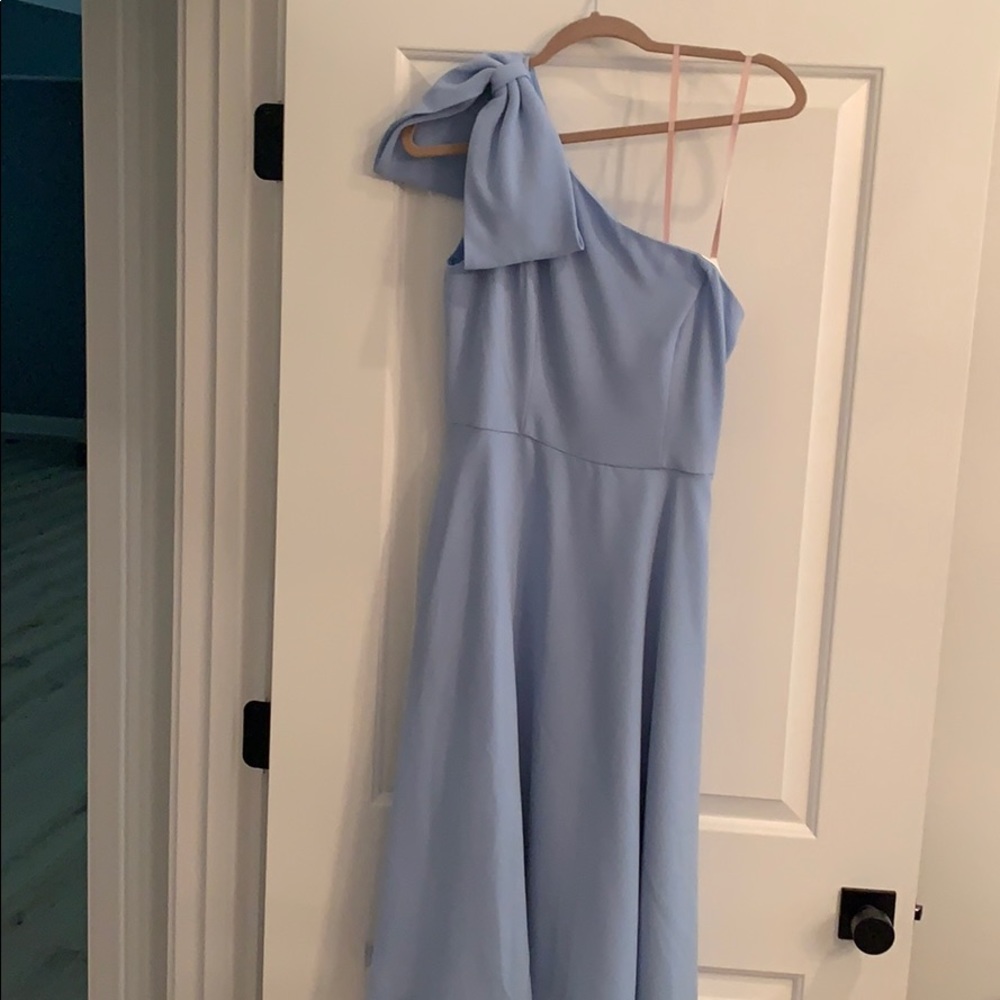 Gal Meets Glam bow one shoulder dress